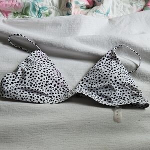 Black/White Spotted Bikini Top